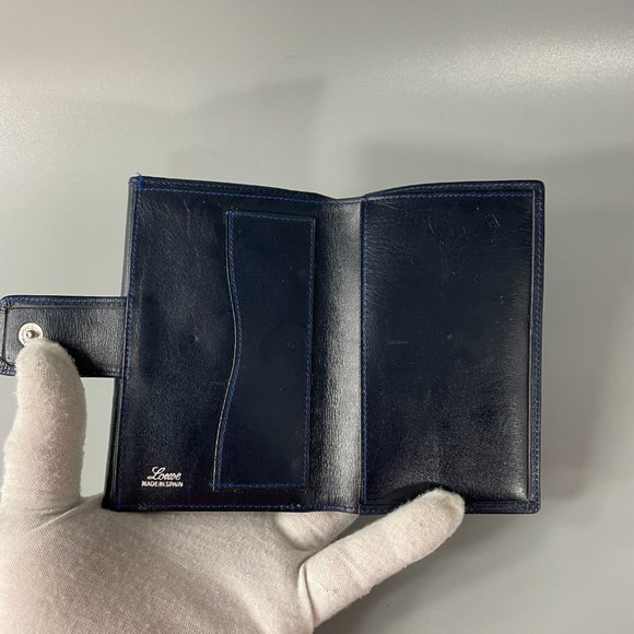 Loewe Unisex Navy Blue Leather Bi-fold Wallet - Picture 4 of 10